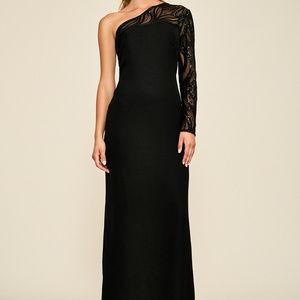 Tertia One-shoulder Crepe Gown